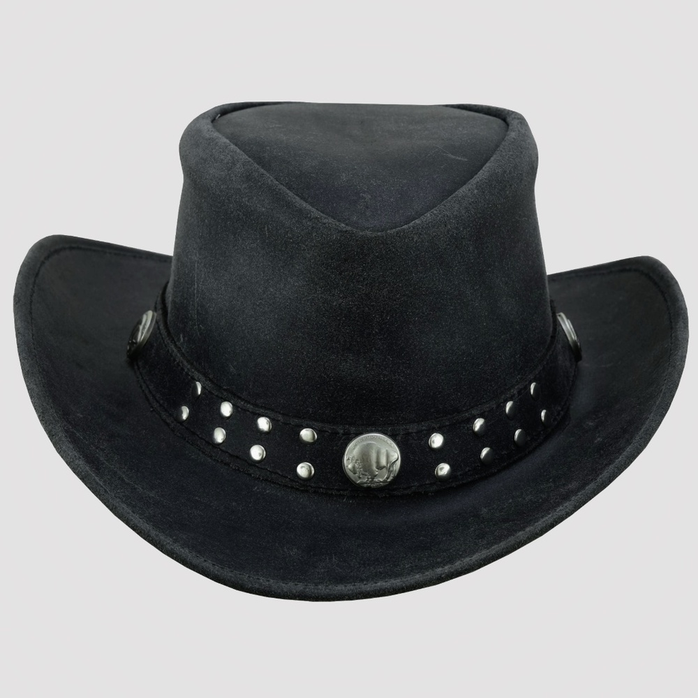 💋HOST PICK💋 Lesa collection inc Arizona Leather Hat WesternStyle Concho L UNIS - Picture 2 of 8